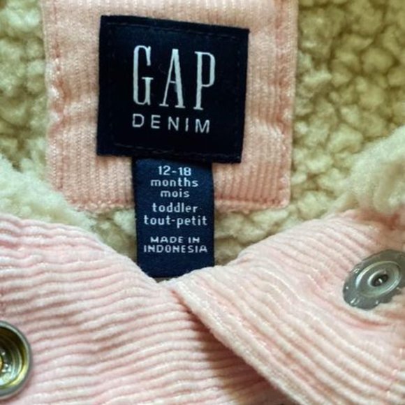 Baby Gap Pink Corduroy Fleece Lined Jacket - Size 12-18 months - Picture 2 of 4